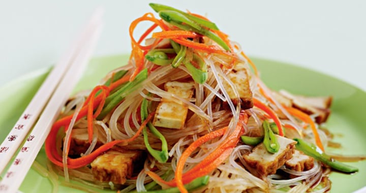 Tepanyaki Vegetable Wok Seared Ginger Glass Noodle Salad