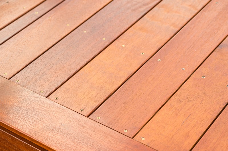 Decking edge close up