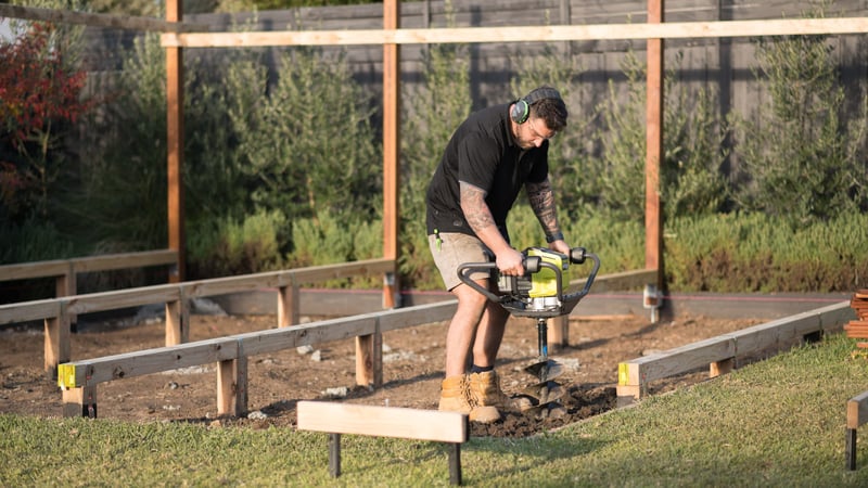Digging holes using a hole digger