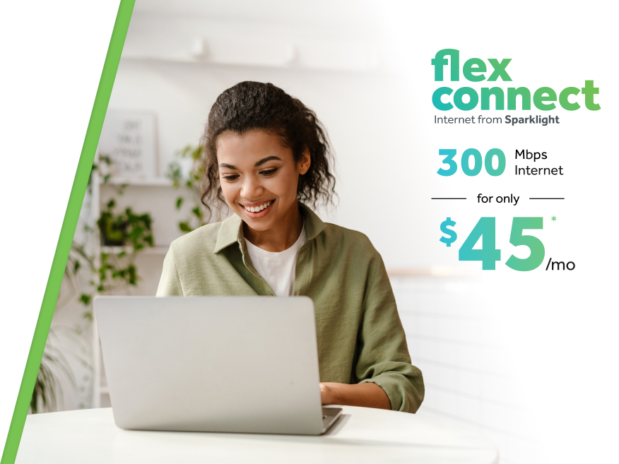 girl on laptop flex connect