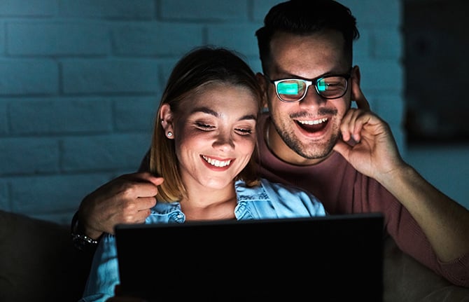 couple with computer