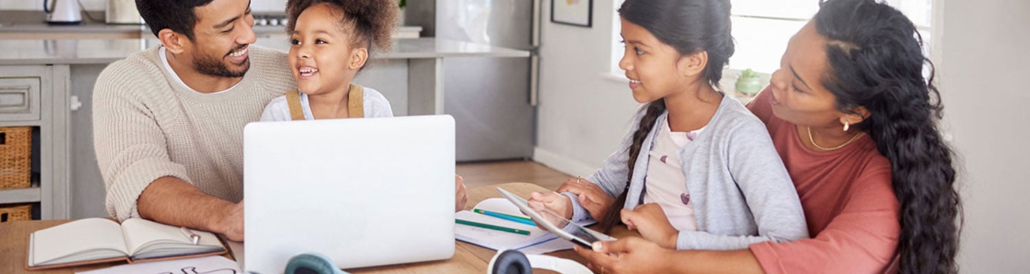 family watching videos together