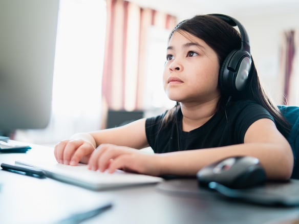 Girl on computer