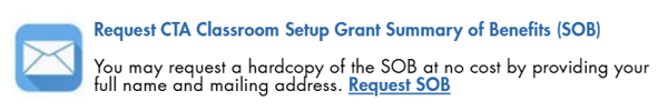 Request Classroom Setup Grant SOB