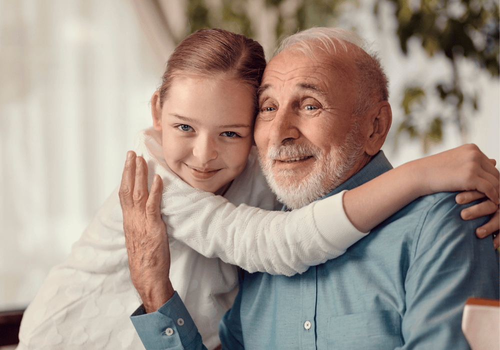 Retiree with a granddaughter