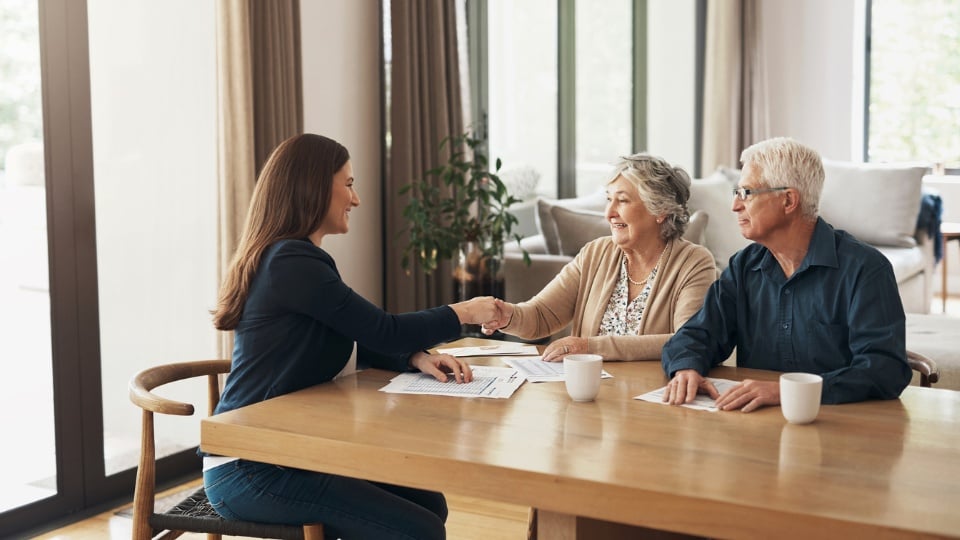 Retirees receiving help and support