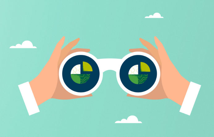 Binoculars graphic in Challenger branding colours