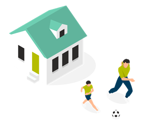 clipart parent child playing football