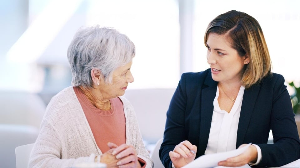 Retiree Asking questions and receiving help 