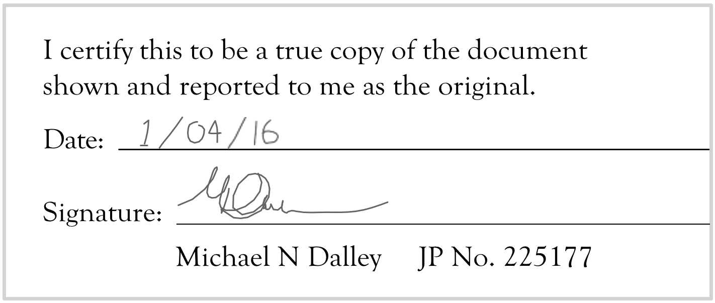 Certification