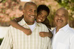 Grandpa, dad, and son in family picture
