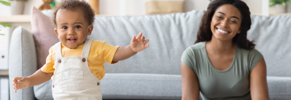Child smiling with mother