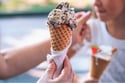 Ice cream in a waffle cone