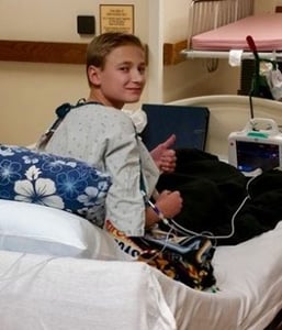 Tyler in Hospital Bed