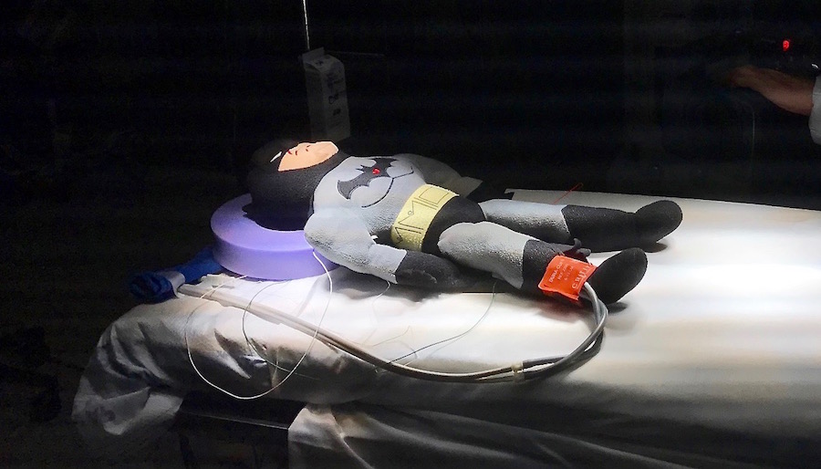 Batman stuffed animal surgery