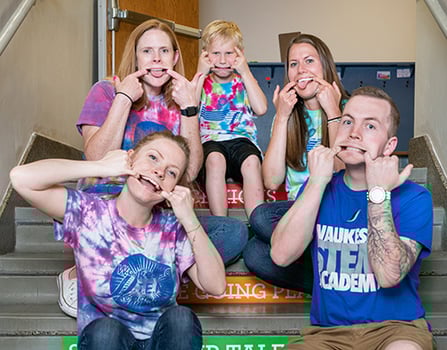 Milosz and his team from Waukesha STEM Academy and the Children's Wisconsin School Intervention Program