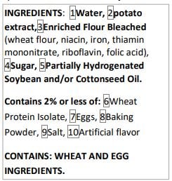 food label egg