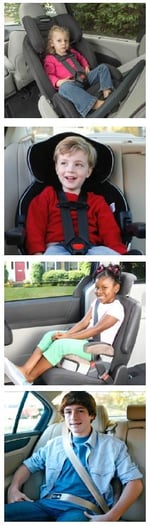 child in car seats or seat belts