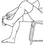 drawing of person removing their sock