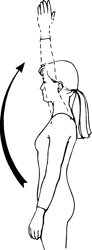 woman lifting hand in the air illustration 