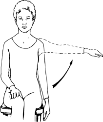 drawing of woman raising her arm from her side