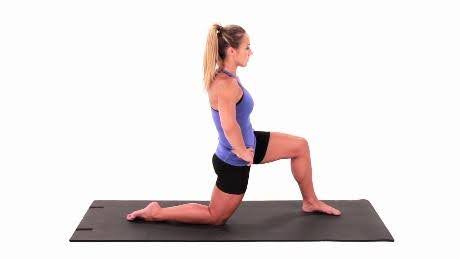 woman doing hip flexor stretch