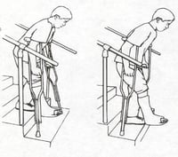 downstairs with crutches