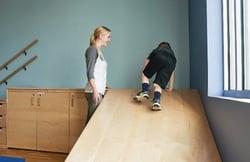 child climbing a table