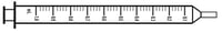 vector image of a 1mL syringe