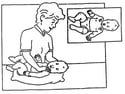 drawing of man with child