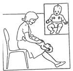 drawing of woman with child