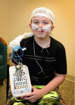 child doing sleep study