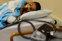 child in a sleep study