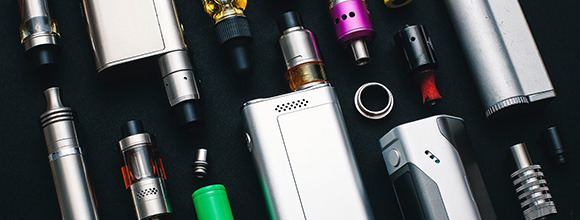 A photo of a variety of vape devices