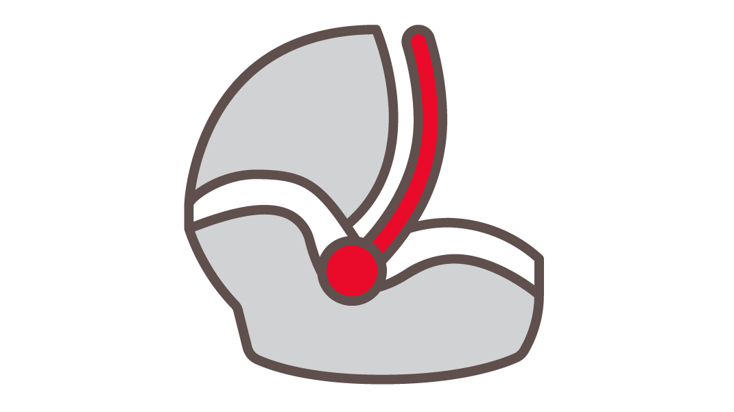 Infant car seat from the side