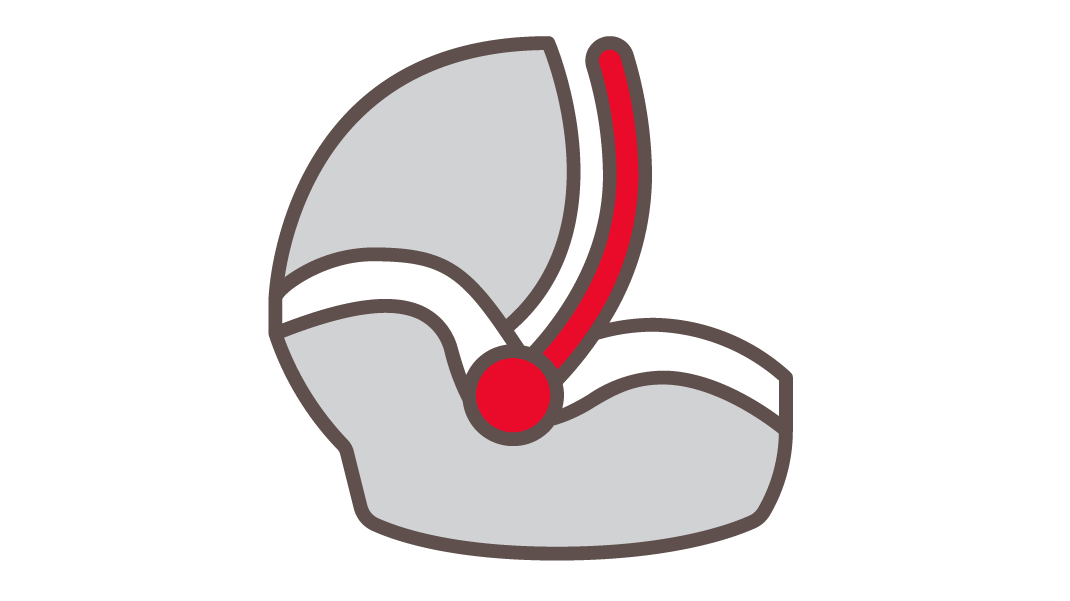 Infant car seat from the side