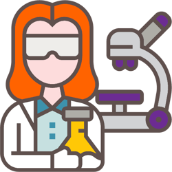 female lab worker icon