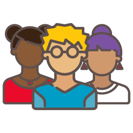 group of teens illustration