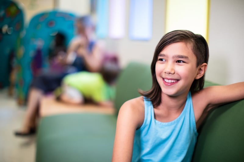 girl in waiting room