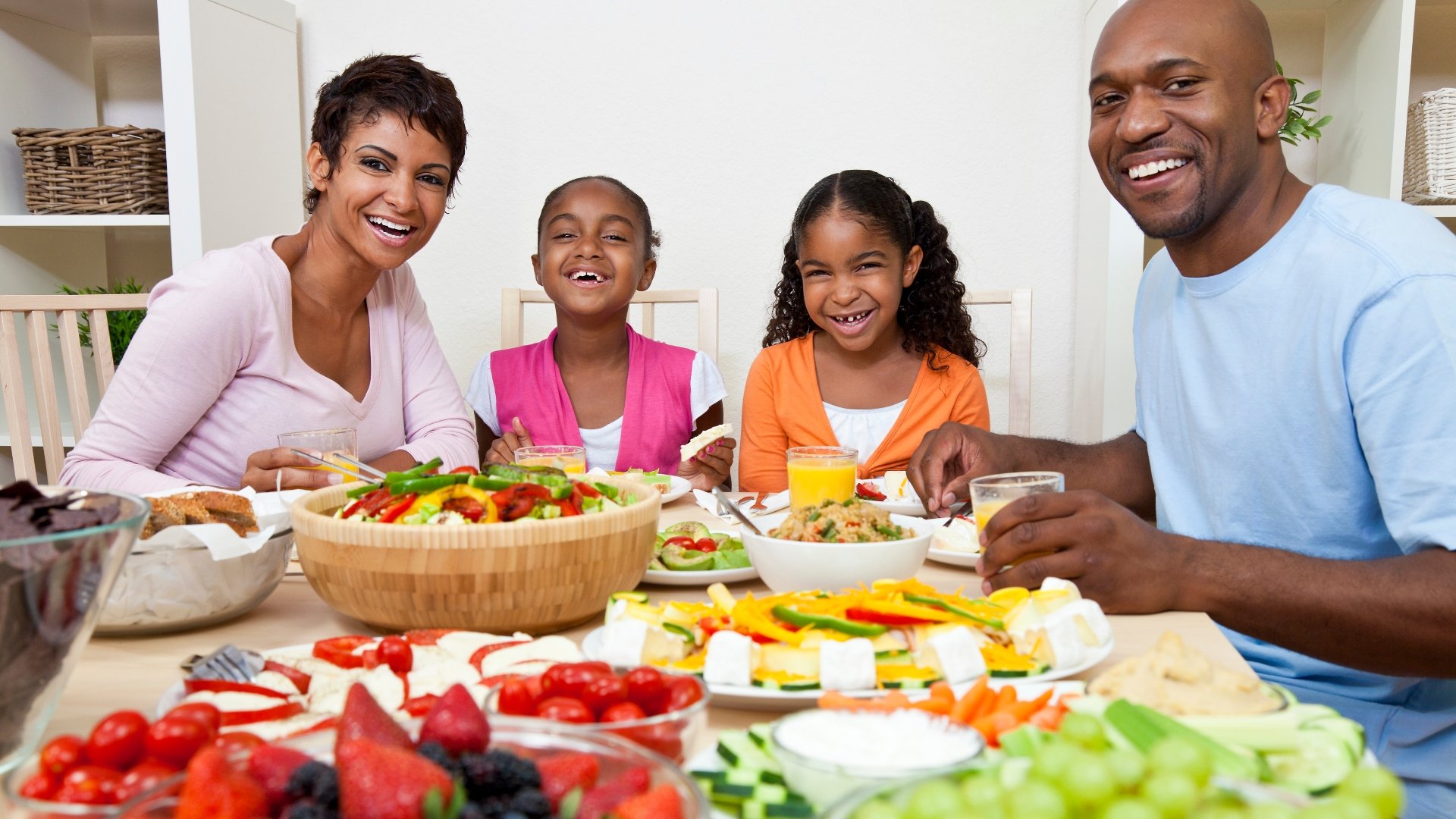 family eating together