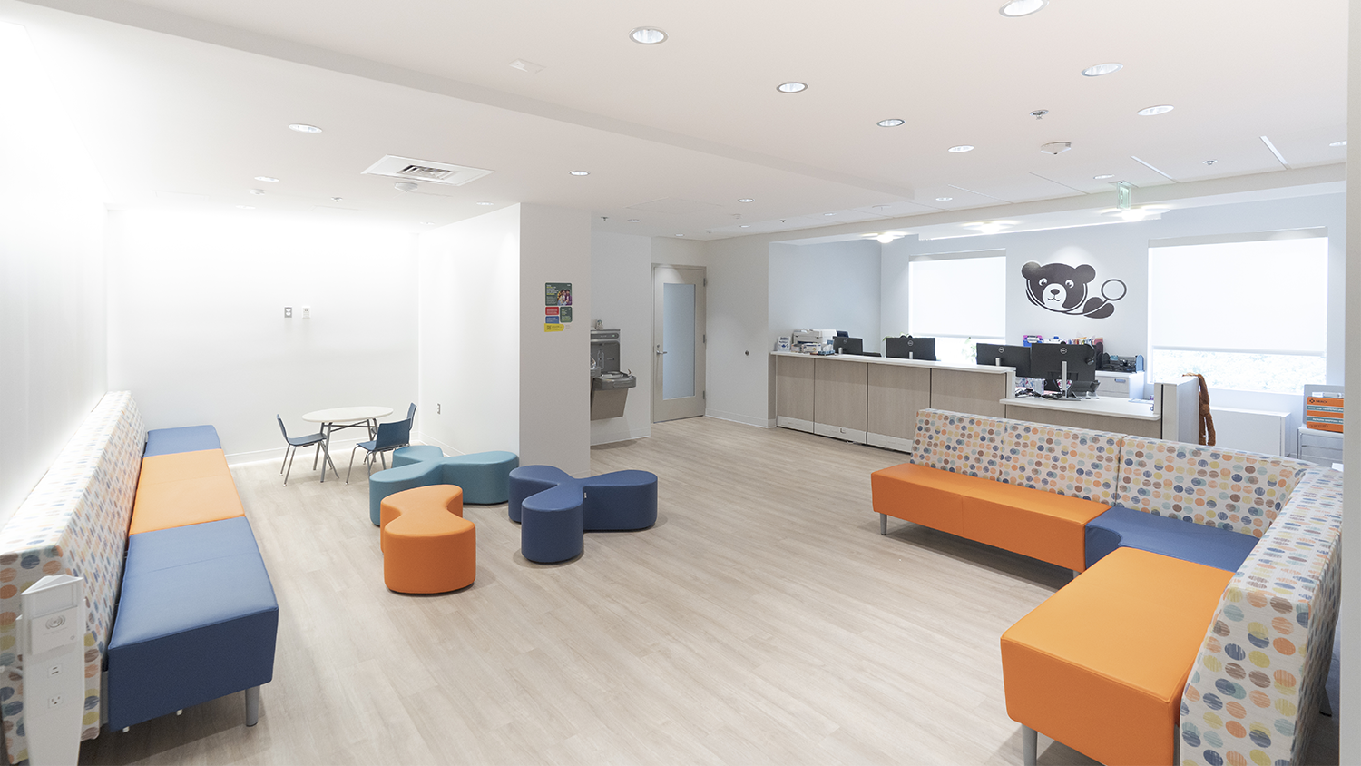 Patient waiting area and the reception area