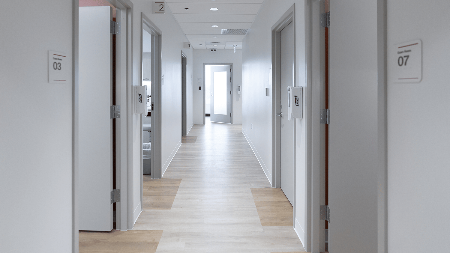 Hallway to the patient exam rooms