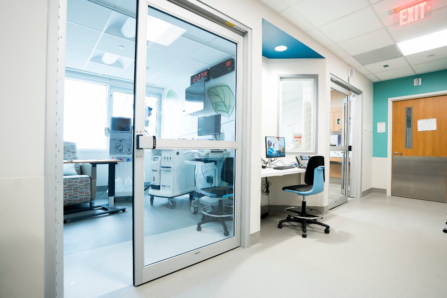 Dialysis clinic hallway