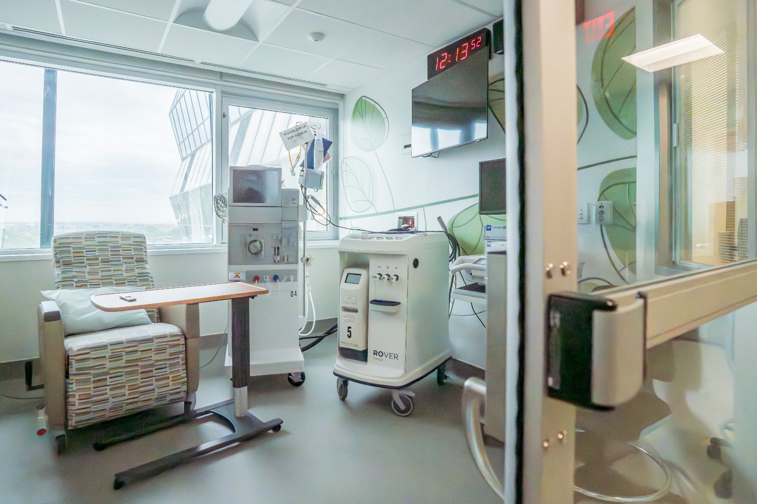 Dialysis clinic room
