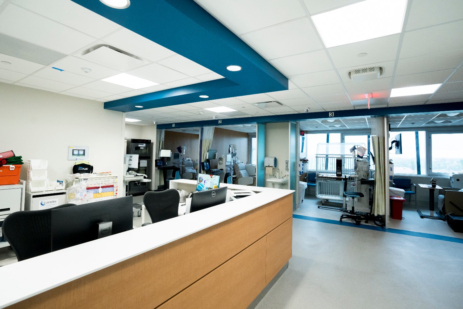 Dialysis clinic reception desk