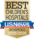 U.S. News & World Report - Best Children's Hospitals: Orthopaedics 2025-2026 badge