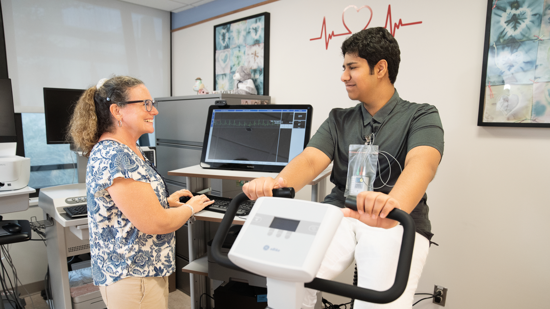 adolescent in cardiac rehab and fitness program