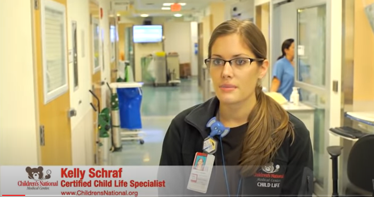 Child life specialist Kelly Schraf