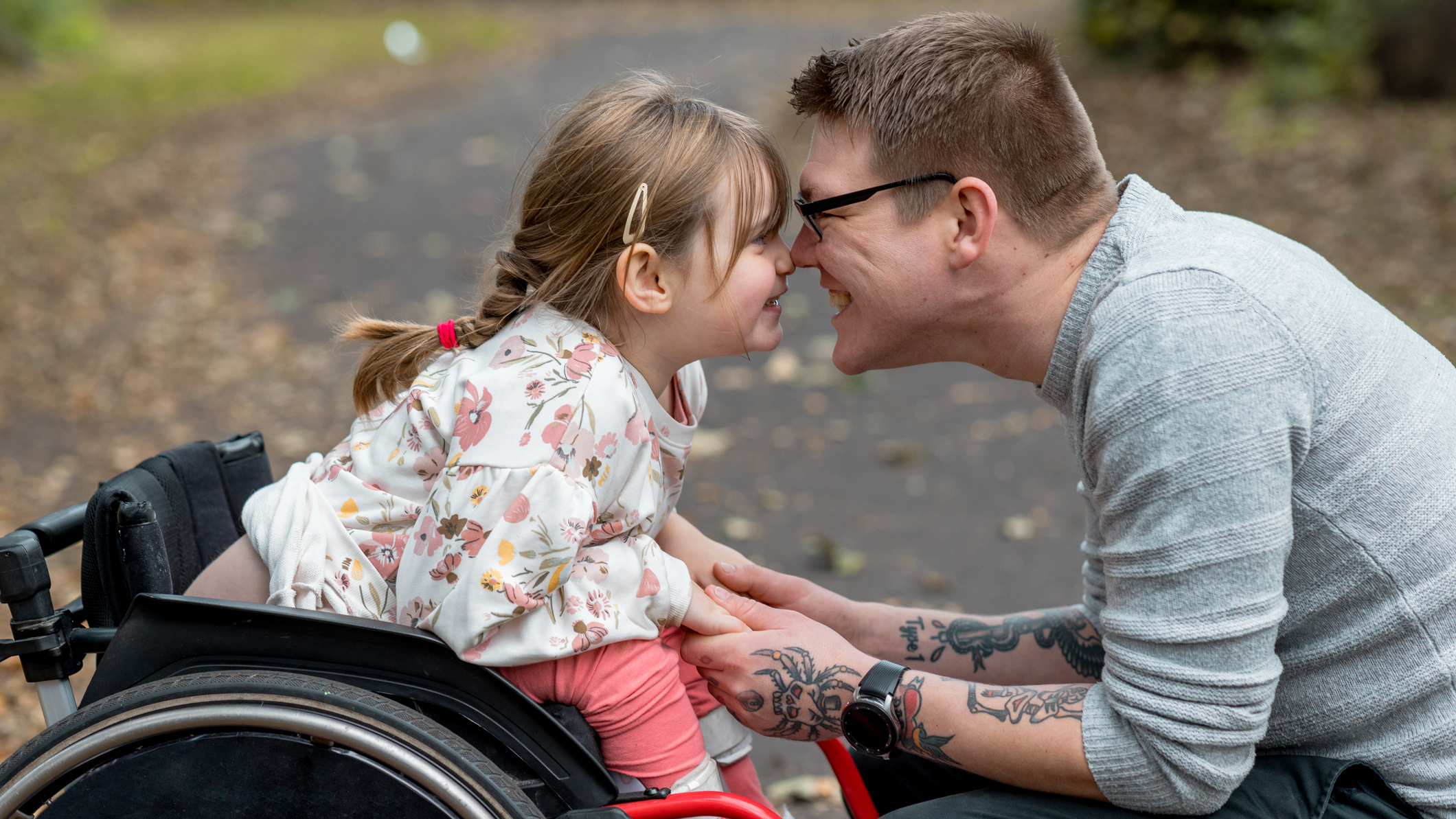 father and child cute moment