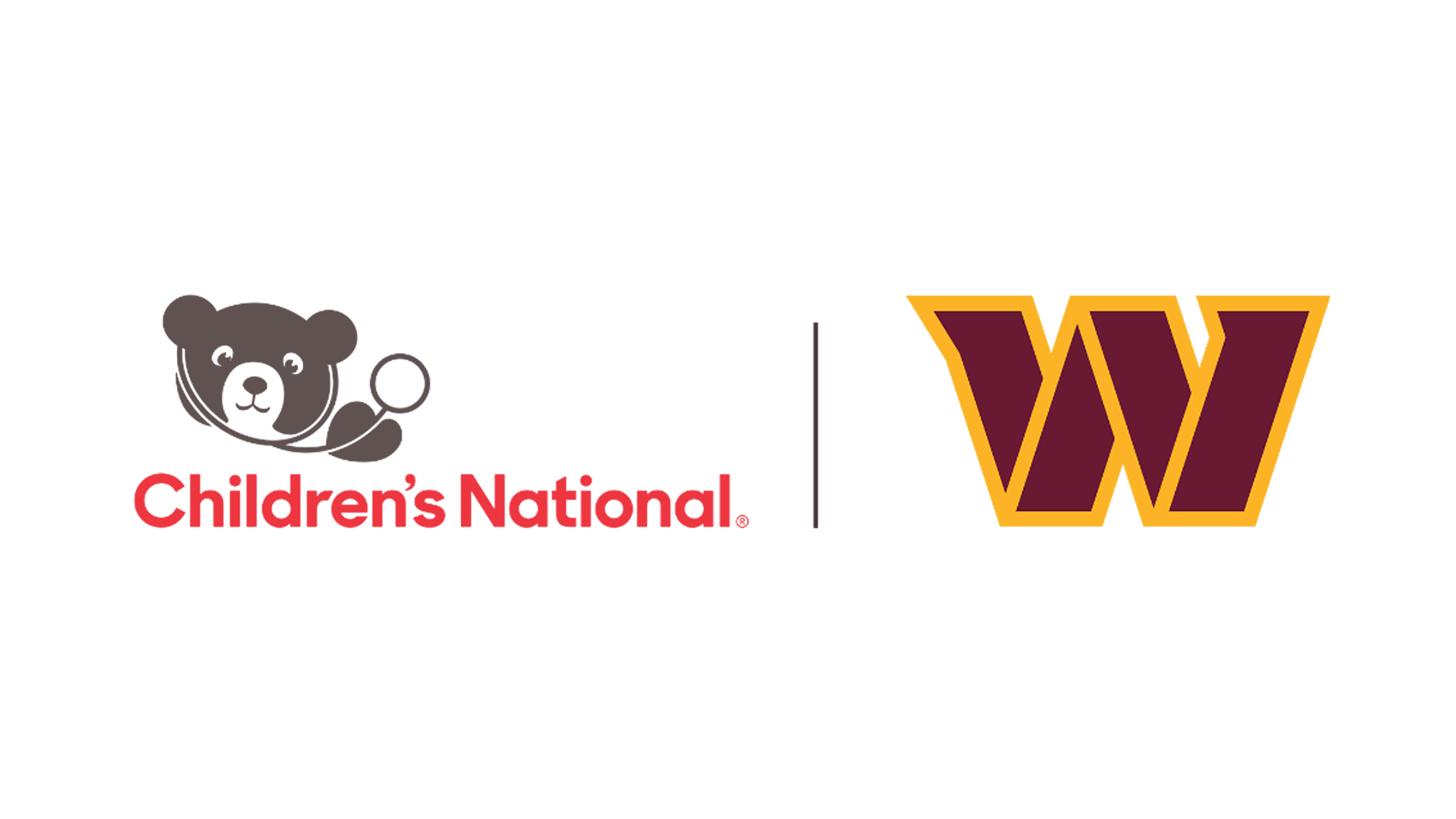 Children's National and Washington Commanders logo